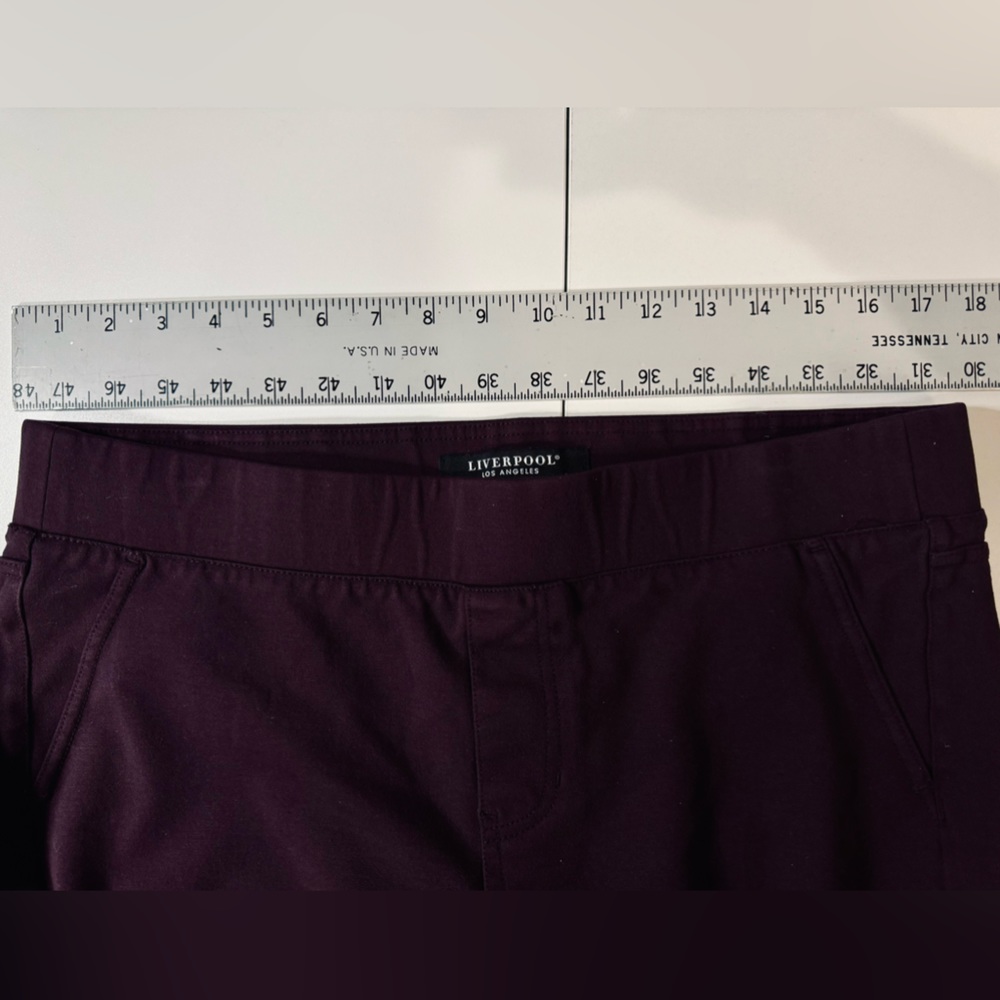 Liverpool Jeans Chloe Pull-On Knit Ankle Skinny Pant in Aubergine SZ 14/32 - Picture 9 of 16